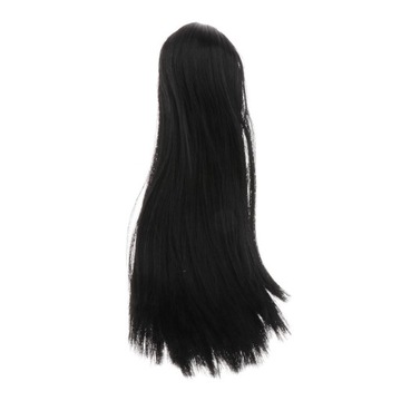 Масштаб 1:6, женская голова куклы, лепка черных волос для