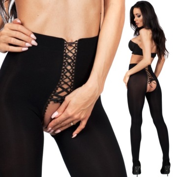 FENOME Zmysłowe STRIPPANTY Rajstopy SZNUROWANE jak GORSET otwarte SEXI