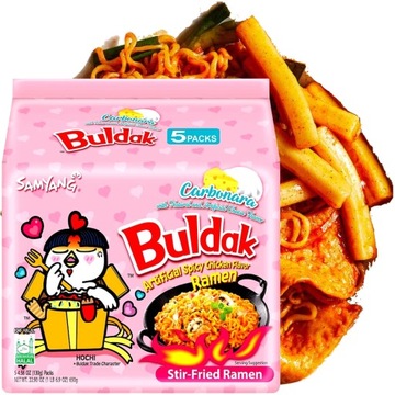 Zupka Makaron Ramen Carbonara Hot Kurczak Carbo WIELOPAK 5x 130g SAMYANG