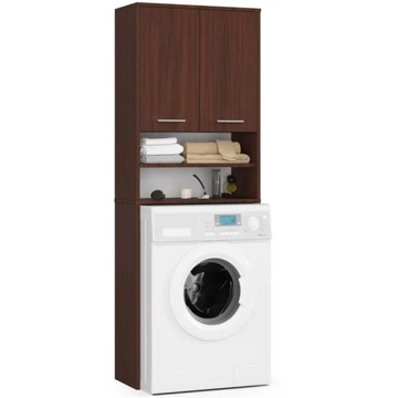 Szafka nad pralkę do łazienki 180 cm 4 półki wenge