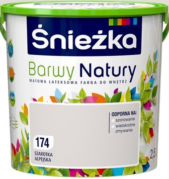 FARBA ŚNIEŻKA BARWY NATURY 2,5l SZAROTKA ALPEJSKA