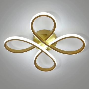 LAMPA WISZĄCA SUFITOWA PLAFON LED 30W ZŁOTY ŻYRANDOL NOWOCZESNA 6500K