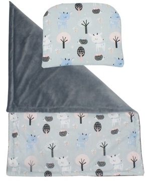 КОМПЛЕКТ ПОСТЕЛЬНОГО ПОСТЕЛЬНОГО ИЗДЕЛИЯ + ВСТАВКА + МАТРАС FOREST FRIENDS / ГРАФИТ