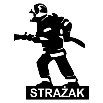 Naklejka na samochód STRAŻAK STRAŻ POŻARNA - rozmiar 14x10 cm Solidna
