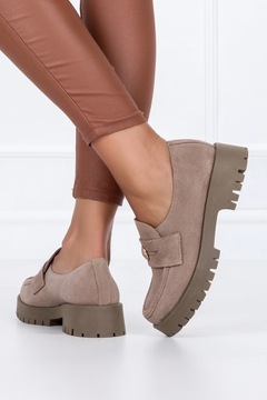 ЛЕГКИЕ КОЖАНЫЕ ТУФЛИ, КОЖАНЫЕ ТУФЛИ, ПЛАТФОРМА С ЗОЛОТЫМ ОТДЕЛЕНИЕМ, размер 37