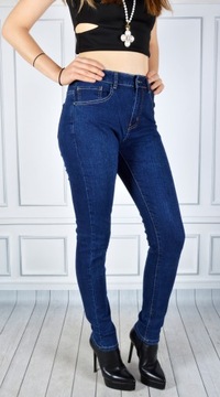 Spodnie Jeansy Wysoki Stan Jeansowe PLUS SIZE PUSH