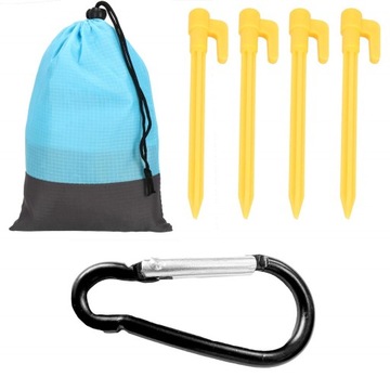 ОДЕЯЛО ДЛЯ ПИКНИКА ПЛЯЖНЫЙ КОВРИК ДЛЯ КЕМПИНГА ВОДОНЕПРОНИЦАЕМЫЙ + КРАБИН СЕЛЕДКА 210х200