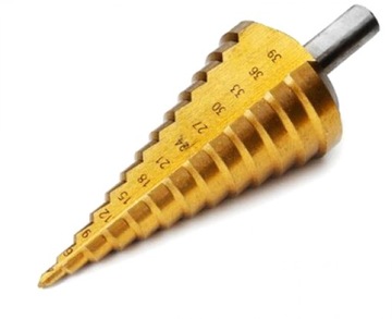 Wiertło stożkowe stopniowe choinkowe 4-39mm HSS TiN do metalu, stali
