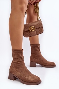 Женские ботинки с низким содержанием хелки с низким хлебным эко -замшевым коричневым 38