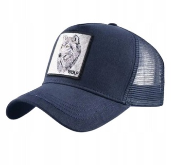 Czapka z daszkiem wilk wilkiem męska z siatec