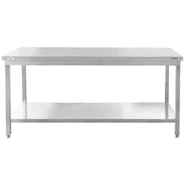 Столешница рабочая ГАСТРОНОМИЧНАЯ с ПОЛКОЙ 200х60 из нержавеющей стали Мега-М