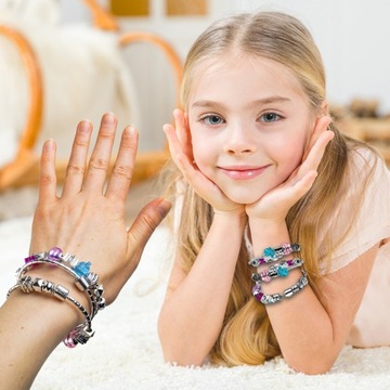 KORALIKI ZESTAW DO TWORZENIA BRANSOLETEK BIŻUTERII ZAWIESZKI DLA DZIECI