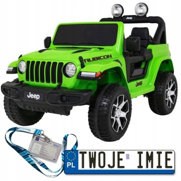 AUTO NA AKUMULATOR JEEP WRANGLER RUBICON NAPĘD 4X4 PILOT POKROWIEC ŚWIATŁA