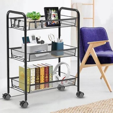 КУХОННАЯ ПОЛКА КУХОННЫЙ ШКАФ-ОРГАНАЙЗЕР ПОЛКА НА ТЕЛЕЖКЕ С 3 КОРЗИНАМИ ДЛЯ СТУДЕНТОВ