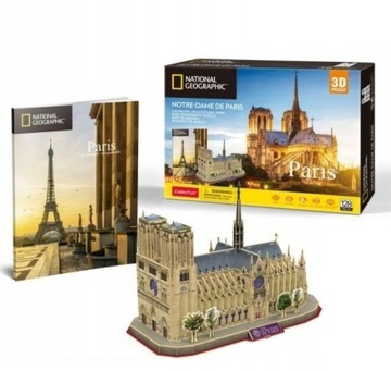 CUBIC FUN PUZZLE 3D NATIONAL GEOGRAPHIC NOTRE DAME PARIS 128 elem. DS0986h