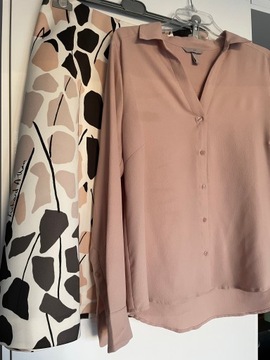 H&M nowy zestaw spódnica + bluzka koszulowa L/XL