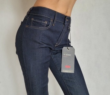 granatowe LEVI'S 711 Skinny W26 L32 26x32 _PREMIUM