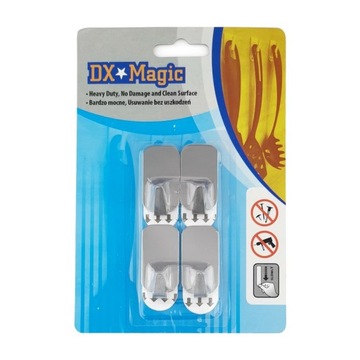 Haczyki DX-Magic klejące kwadratowe metalowe 4szt