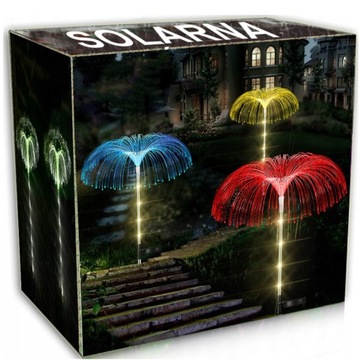 2szt LAMPA SOLARNA OGRODOWA MEDUZA LAMPKA ŚWIATŁOWODOWA