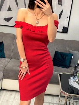 Sukienka hiszpanka obcisła mini VIP czerwona