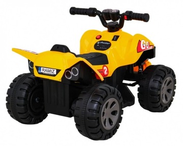 Quad The Fastest для детей на батарейках, желтый + мотор 25 Вт