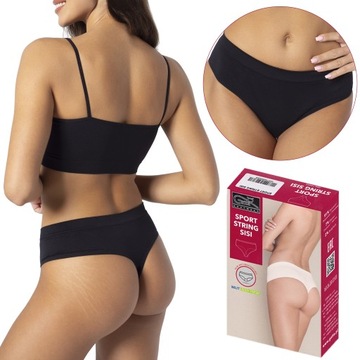 Stringi Gatta Sisi Sport String, czarne, M