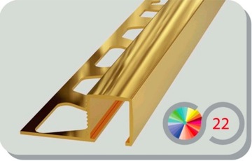 Listwa kwadratowa aluminium 12mm ZŁOTY LUSTRZANY
