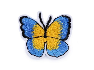 Termołatka naprasowanka motyl aplikacja niebieska