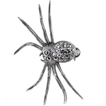 VERSIL broszka pająk z markazytami markazyty SREBRO 0,925