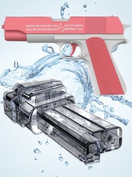 Pistolet na wodę Colt automatyczny elektryczny wodny niebiesko biały