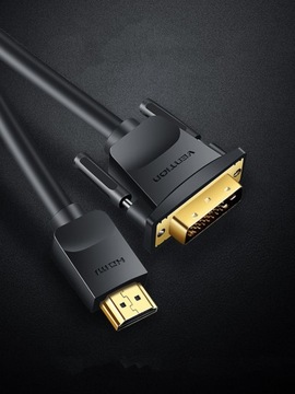 ДВУНАПРАВЛЕННЫЙ КАБЕЛЬ VENTION КАБЕЛЬ HDMI-DVI FULL HD ДЛЯ МОНИТОРА 1,5 М