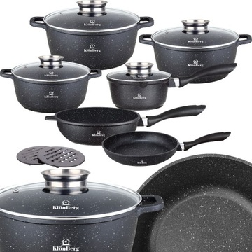 ZESTAW GARNKÓW Z POWŁOKĄ MARMUROWĄ 12 ELEMENTÓW