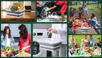 Корзина силиконовая, складная, с ручками, большая вместимость, 16л, для кемпинга, для покупок