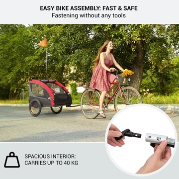ТРАНСПОРТНЫЙ ВЕЛОСИПЕД ПРИЦЕП СКЛАДНАЯ КОЛЯСКА ДЛЯ СОБАКЫ ДЛЯ ВЕЛОСИПЕДА 40 КГ