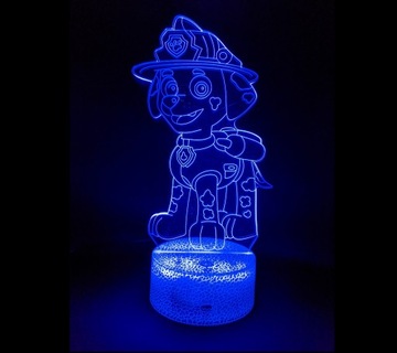 НОЧНОЙ ЛАМПА PAW PATROL MARSHALL 3D LED + ПУЛЬТ ПУЛЬТА