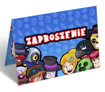 ZAPROSZENIA DLA FANA BRAWL STARS ZAPROSZENIE NA URODZINY DLA DZIECKA 1szt