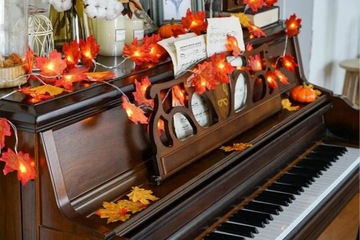 LAMPKI DRUCIKI ŚWIATEŁKA 20 LED HALLOWEEN LIŚCIE 3M LIŚCIE KLONU DRUCIK