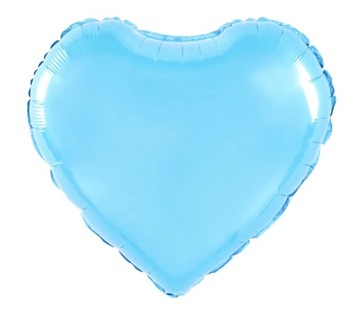 BALON BALONY FOLIOWE SERCE BŁĘKITNE 45cm 18