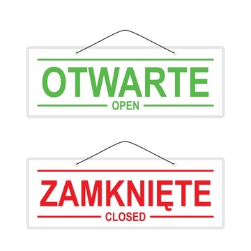 Tabliczka laminowana OTWARTE / ZAMKNIĘTE-OPEN