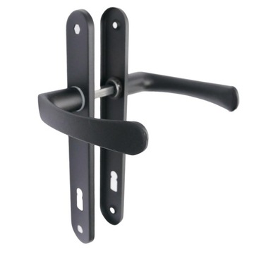 KLAMKA zwykła czarna, KLAMKI Z SZYLDEM 90mm KLUCZ