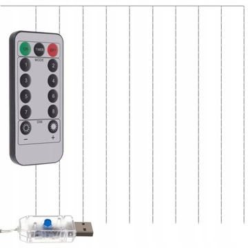 Kurtyna LED Sople Lampki Drucik 3x3 Pilot 230V MUL