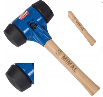 Młotek brukarski gumowy Mimal MBM 3,2 kg okrągły Ø 80 mm POLSKI PRODUCENT