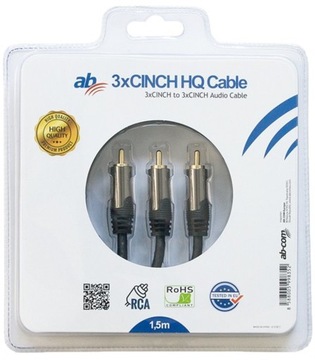 Kabel AB HQ 3xCINCH 1,5m
