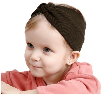 OPASKA NA GŁOWĘ SZEROKA TURBAN DLA DZIEWCZYNKI BRĄZOWA