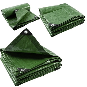 PLANDEKA 4X5m WZMACNIANA GRUBA ZIELONA MOCNA UV+