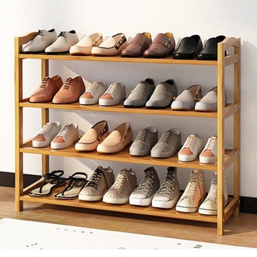 БАМБУКОВЫЙ ШКАФ ДЛЯ ОБУВИ - ПОЛКА-СТОЙКА ДЛЯ ОБУВИ С 4 УРОВНЯМИ STRONG