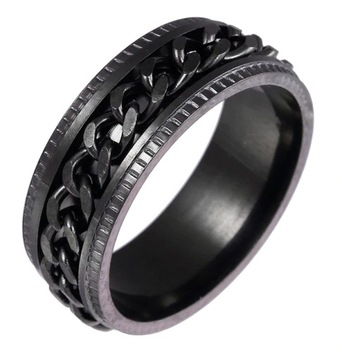 Pierścień Sygnet Obrączka Stal Szlachetna Łańcuch