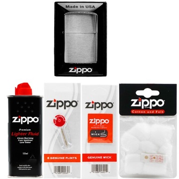 ZESTAW ZAPALNICZKA ZIPPO+BENZYNA +KAM+KNOT+WATKI
