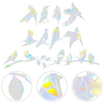 20 наклеек на окна с атакой птиц