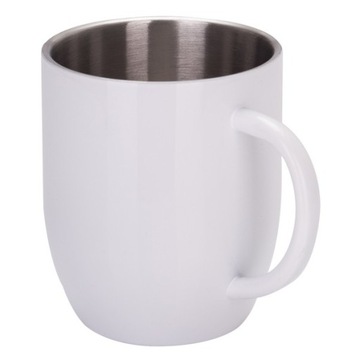 KUBEK STALOWY TURYSTYCZNY INOX PODWÓJNE ŚCIANKI DAY 350ML BIAŁY